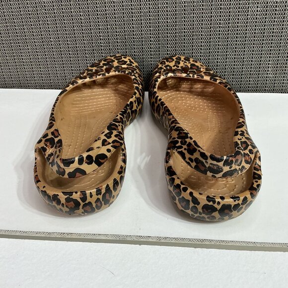 Crocs Kadee Women's Size 8 Leopard Print Slingback Slip-On Ballet Flats - Picture 3 of 7